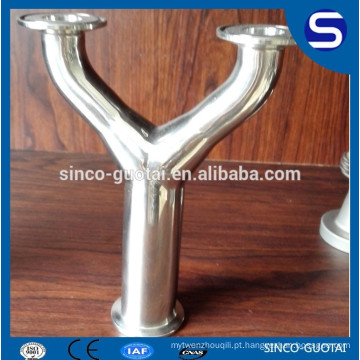 304 316 Y tee com extremidade tri-clamp (de acordo com o seu desenho)